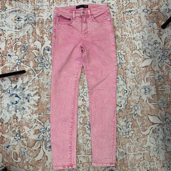Veronica Beard Women's Kate Skinny Acid Wash Pink High Rise Jeans Barbiecore 28 - Picture 2 of 11